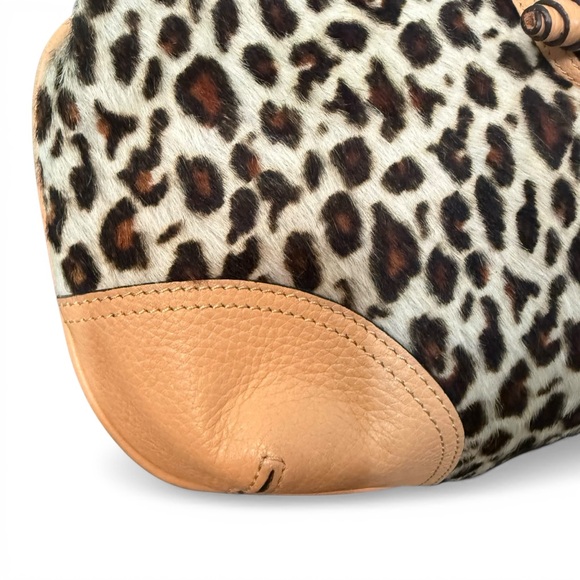 NWOT Adrienne Vittadini Leather Cheedah Print Hobo Bag - Picture 4 of 12